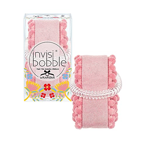 invisibobble Wrapstar "Ami & Co" Haarband I 2-in-1 Haarschleife Rosa mit Original Slim Haargummi für Mädchen & Damen I Limited Collection Flores & Bloom von invisibobble