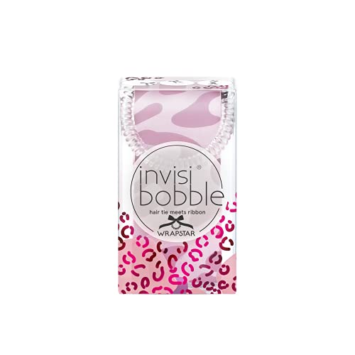 Invisibobble Wrapstar Haarband Cat In The City I 2-in-1 Haarschleife Rosa Leo Original Slim Haargummi für Mädchen & Damen I Limited Collection Urban Safari von invisibobble