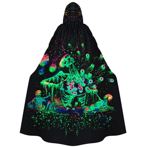 Invoibler Halloween-Kostüme, Umhang mit Kapuze, Halloween-Umhang, Party, Cosplay, Kapuzenmantel für Männer und Frauen, Schwarzlicht-Totenkopf, 65.3" Invoibler Halloween-Kostüme, Umhang mit Kapuze, Halloween-Umhang, Party, Cosplay, Kapuzenmantel für Männer und Frauen, Schwarzlicht-Totenkopf, 65.3" von Invoibler