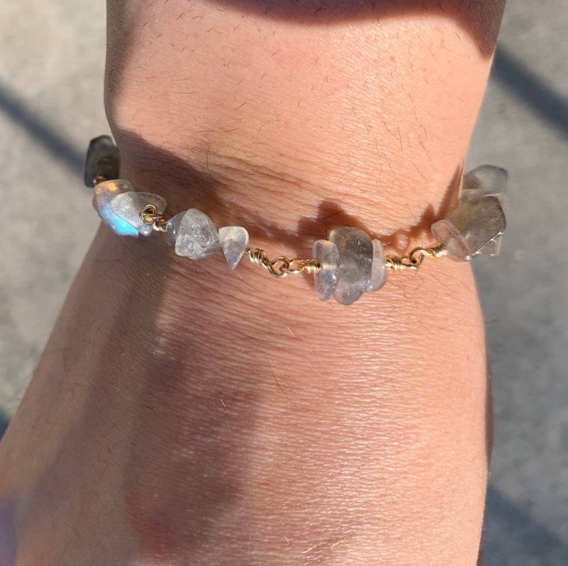 14K Gold Filled Labradorit Armband Für Frauen, Wire Wrapped Healing Armband, Hippie Handgemachter Schmuck, Kronen-Chakra Frauen von InvokeJewels