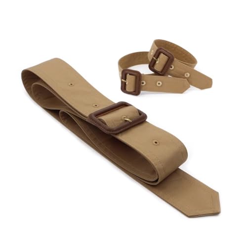 Inzegao Ein Set Trenchcoat-Gürtel und Ärmelband, Ersatz-Windmantel, Zubehör für Mantel, Windbreaker, Jacke, Dunkles Khaki, Einheitsgröße von Inzegao