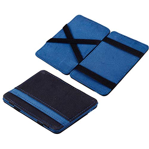 2 x Geldbörse Clutch PU Leder Mann Geldbörse Magic Schnellverschluss Organisation Halter Blau, blau von Inzopo