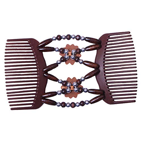 EZ Haarkamm, ausziehbar, mit Holzperle, modisch, für Damen – Hellbraun von Inzopo