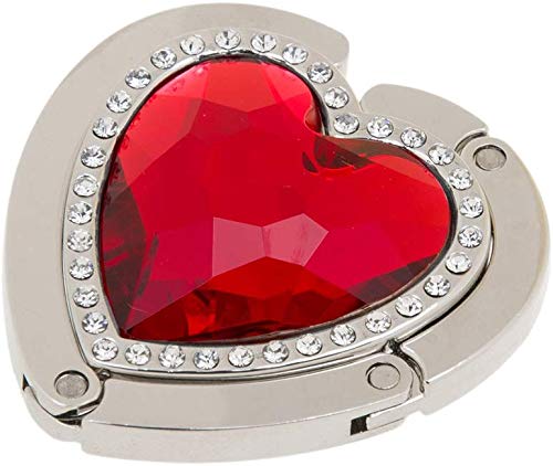 Handtaschen-Aufhänger, Herzform, faltbar, Rot von Inzopo