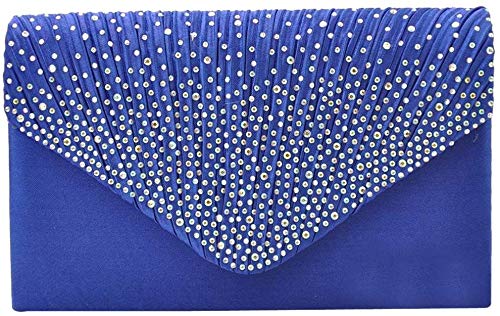 Tasche Umhängetasche Hanbag Clutch Braut Party Bankett Nacht Elegant Imitation Diamant für Frauen Un tamaño Königsblau, königsblau, Einheitsgröße von Inzopo