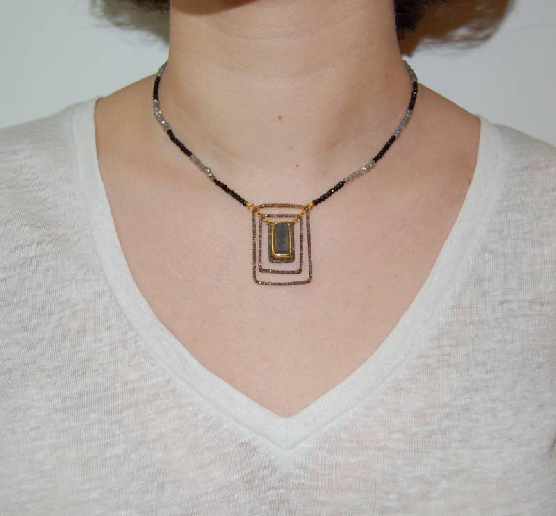 Art-Deco-Labradorithalskette von IoJewelers