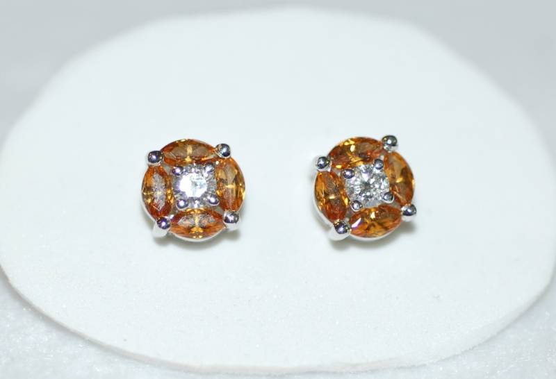 Citrin Und Diamant Ohrstecker von IoJewelers