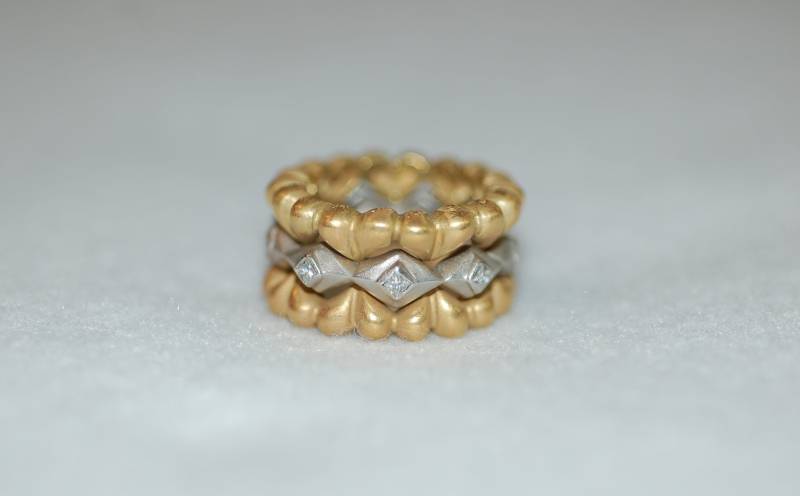 Diamant Herz Stapel 3 in 1 Ring von IoJewelers