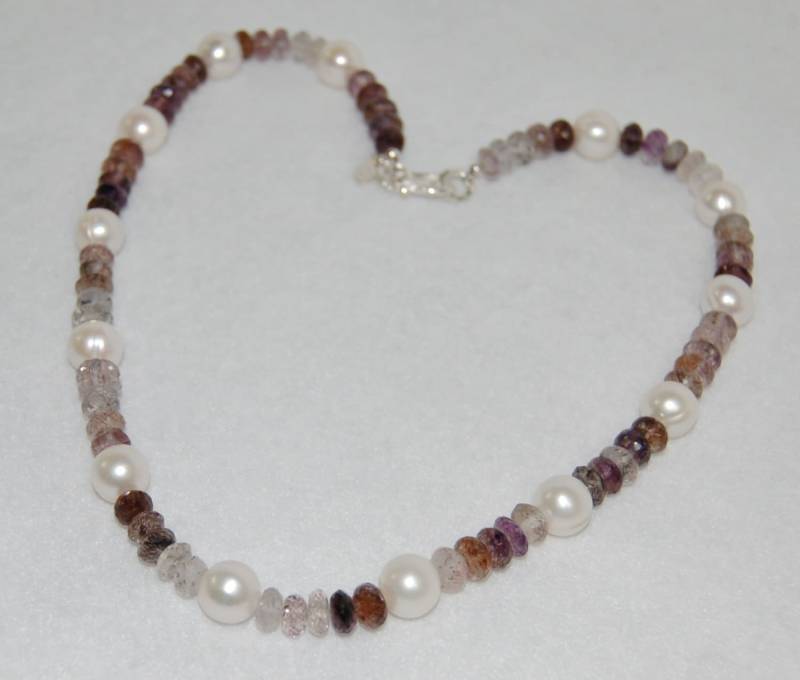 Kette Mit Perle Und Moss Amethyst Tin Cup von IoJewelers