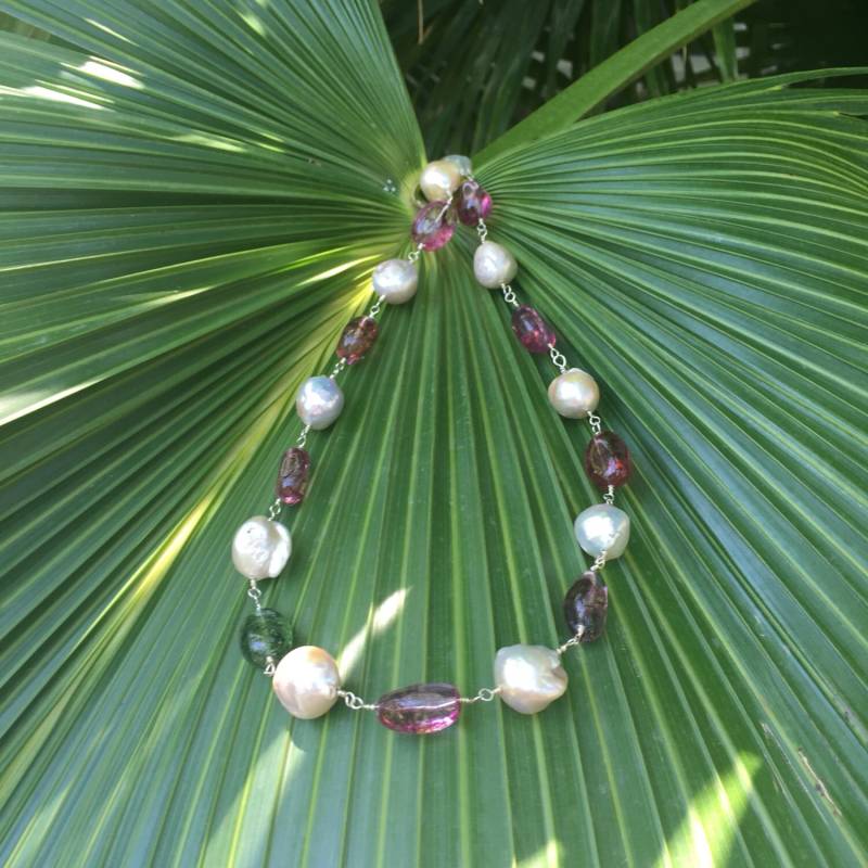 Perlen Und Quarz Bubble Gum Halskette von IoJewelers