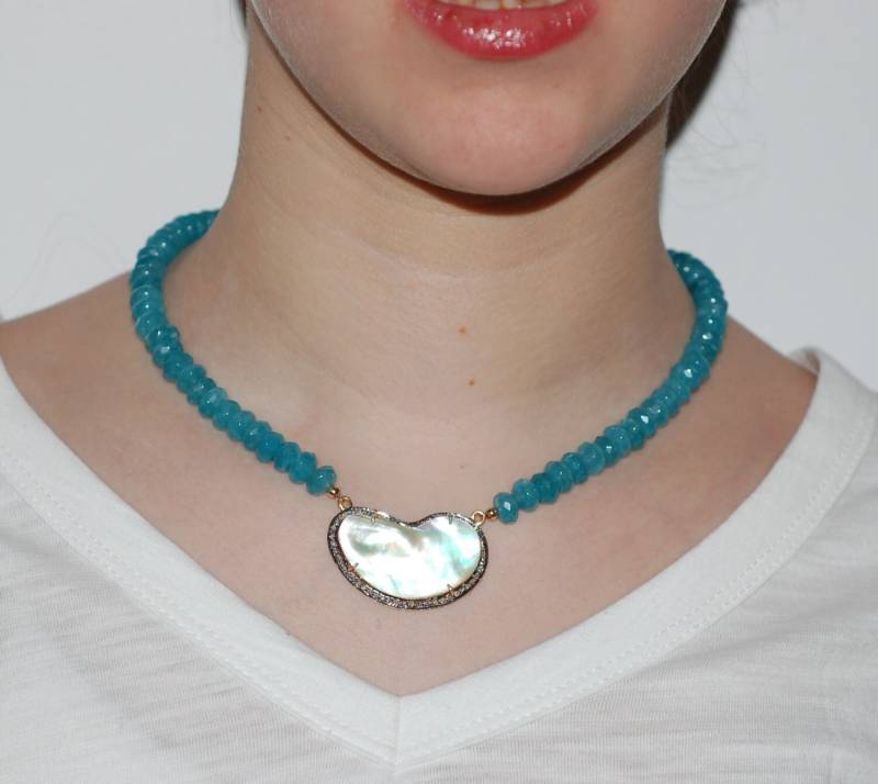 Perlmutt Halbmond Halskette von IoJewelers