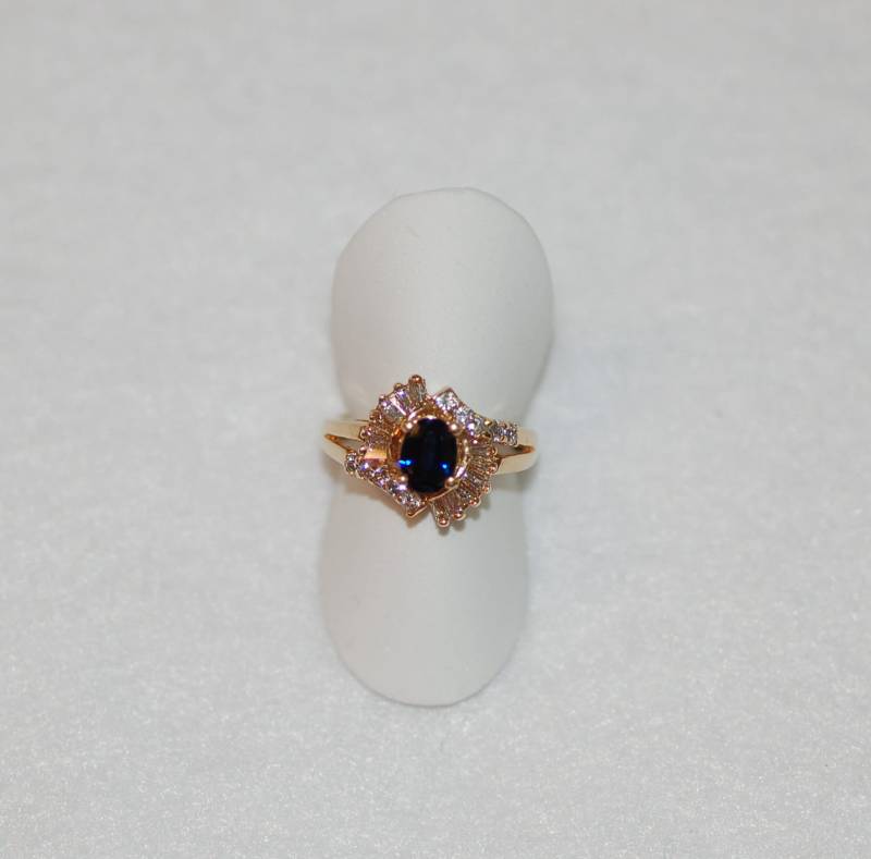 Saphir Und Diamant Fächer Ring von IoJewelers