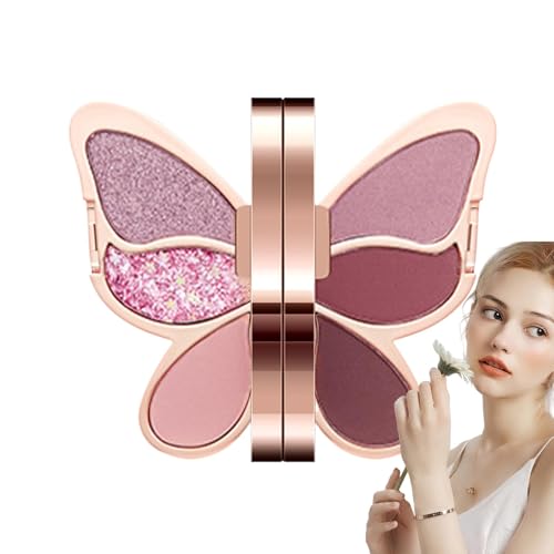 Eye Shadow Palette, vielseitig 6 Farben Eyeshadow, Waterproof Eye Shadow, Trendy Matte Shimmer Eyeshadow with Waterproof and Smudge Proof Materials for Women and Girls (1 Piece) von Iouyjiu