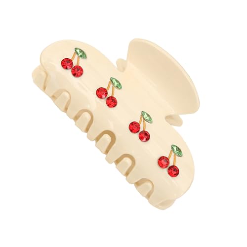 Haarspange für Damen, Acetate Claw Clamp, nicht rutschend, Cherry Design, Haarspange, starker Griff aus Acryl, für dickes und feines Haar, hergestellt aus hochwertigem Acrylmaterial, 5,9 x 3,5 cm von Iouyjiu