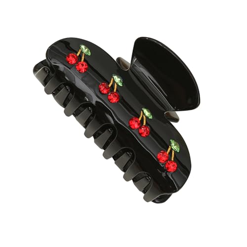 Haarspange für Damen, Acetate Claw Clamp, nicht rutschend, Cherry Design, Haarspange, starker Griff aus Acryl, für dickes und feines Haar, hergestellt aus hochwertigem Acrylmaterial, 5,9 x 3,5 cm Haarspange für Damen, Acetate Claw Clamp, nicht rutschend, Cherry Design, Haarspange, starker Griff aus Acryl, für dickes und feines Haar, hergestellt aus hochwertigem Acrylmaterial, 5,9 x 3,5 cm von Iouyjiu