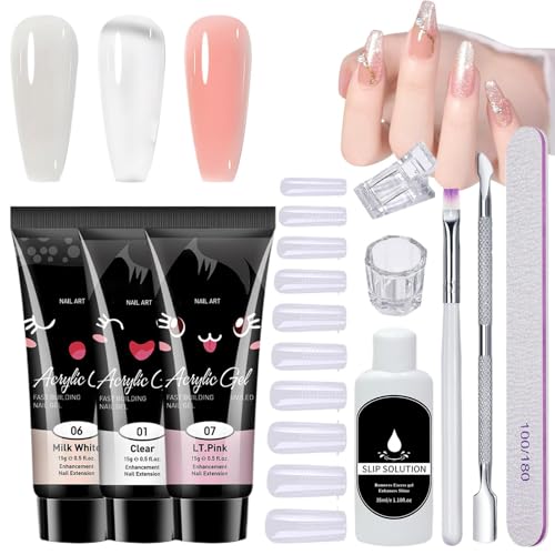 Iouyjiu Gel-Maniküre-Set, Gel Polish Set, Long Lasting Shine, Poly Nail Extension, Maniküre Quick Dry Formula Full Base mit UV-Lampe für Salon und Zuhause, 1 x von Iouyjiu