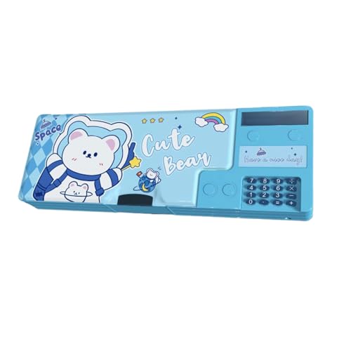 Iouyjiu Pencil Case, School Pencil Box, Pop Up Multifunction Design, Large Storage Capacity School Stationery Holder with Built in Calculator for Students, 10.24x3.62x1.3 Inches von Iouyjiu