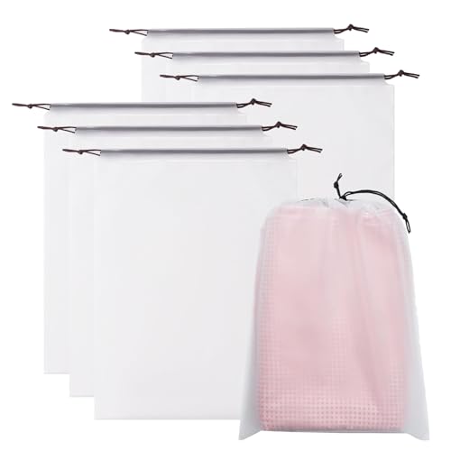 Iouyjiu Reiseschuhtasche | Transparente Taschen für Reiseschuhe | 6 transparente tragbare Kordelzug-Organizer-Taschen für Männer und Frauen von Iouyjiu
