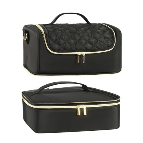 Nail Polish Organizer, Nail Storage Holder, Double Layer, Nail Supplies Case with compact and spacious design 11.81 x 9.84 x 8.66 inches for Travel and Professional Use (1 Stück), Schwarz , Se référer von Iouyjiu