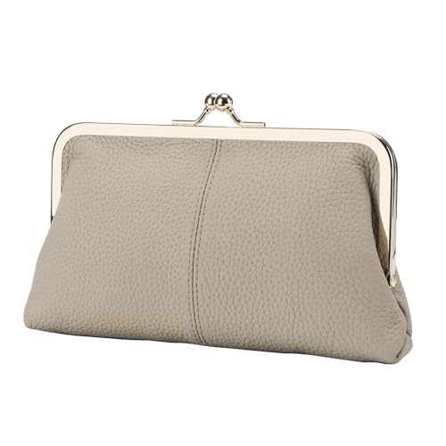 Iouyjiu PU Leather Kiss Lock Coin Purse for Women | Clasp Coin Purse Wallet with Large Capacity | Credit Cards, Cash, & Coin Holder | Elegant Wallet for Women von Iouyjiu