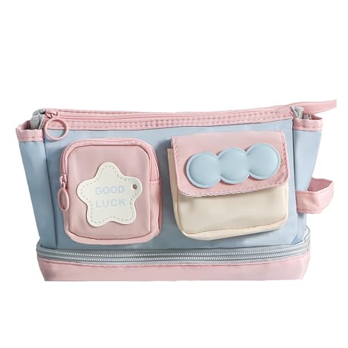 Schreibwarentaschen-Organizer, großes Federmäppchen für Studenten, wasserdichtes Polyester-Material mit mehreren Taschen, erweiterbares Design, praktische Tragetasche für Marker, Buntstifte von Iouyjiu