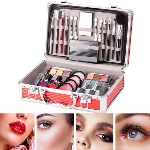 Teen Makeup Set for Beginners | All-In- Multi-Functional Makeup Case with Eyeshadow, Blush, Eyebrow Pencil, Lipstick & Nail Polish | Perfect Makeup Kit for Teens von Iouyjiu
