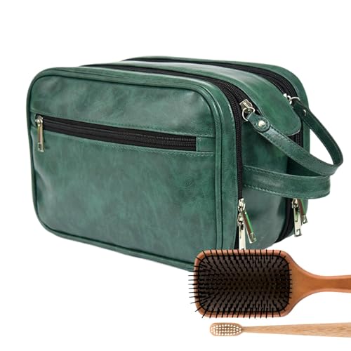 Toiletry Bag for Men, Travel Shaving Bag, Spacious Toiletry Organizer, Travel Toilet Bags with Spacious Compartments 9.45x6.69x5.51 Inches for Business and Leisure Travel (1 Piece), grün, von Iouyjiu