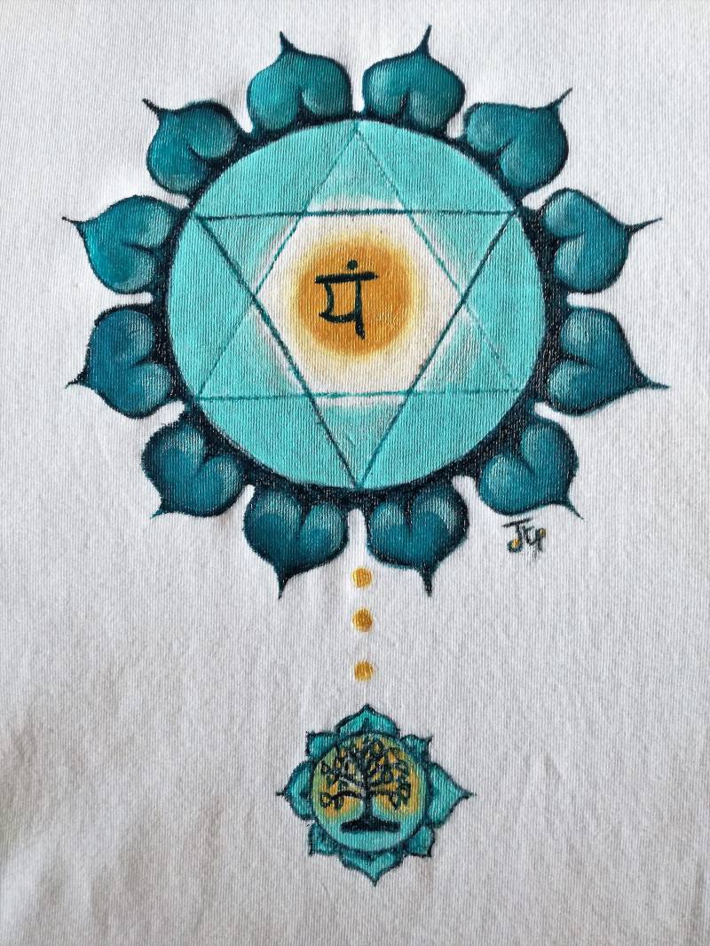 T-Shirt Für Yoga Meditation Oder Freizeit Mit Anahata Symbol T-Shirt Für Yoga Meditation Oder Freizeit Mit Anahata Symbol von Iovivoora