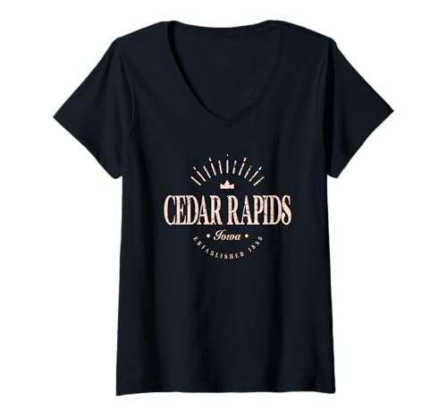 Damen Cedar Rapids Iowa | Cedar Rapids IA Modern T-Shirt mit V-Ausschnitt Damen Cedar Rapids Iowa | Cedar Rapids IA Modern T-Shirt mit V-Ausschnitt von Iowa Contemporary Designs