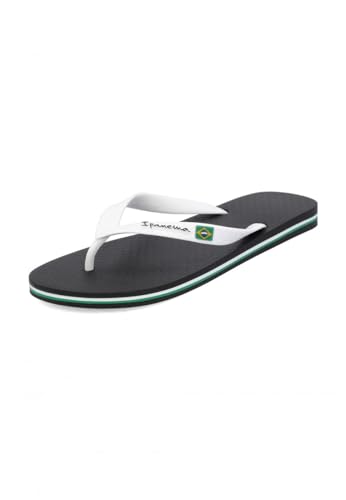 Ipanema Brasil Flag II Herren Strand Flip Flops, Schwarz-Weiß, Größe 47/48 von Ipanema