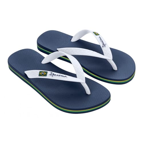 Ipanema Class Brasil II Damen Sommer Flip Flops, aus Flexpand ein 100% veganes und recycelbares Material, ideal für Strand, Schwimmbad und für Sommerspaziergänge - blau/weiße Farbe - 38 von Ipanema