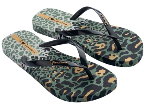 Ipanema Damen Animal Print VI FEM Flipflop, Grey/Grey/Green, 43 EU von Ipanema
