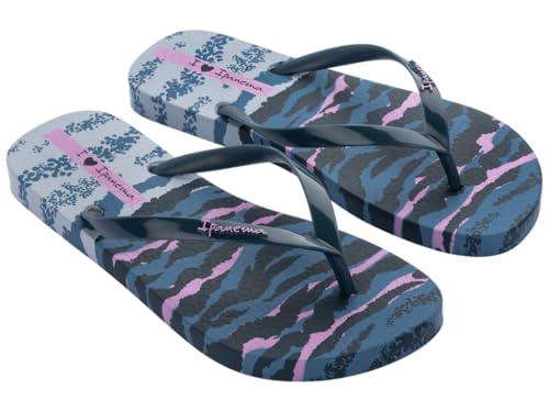 Ipanema Damen Animal Print Vi Fem Flipflop, Blue Blue Lilac, 41/42 EU von Ipanema