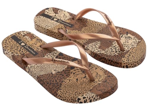 Ipanema Damen Animal Print Vi Fem Flipflop, Beige, Gold, Braun, 39 EU von Ipanema