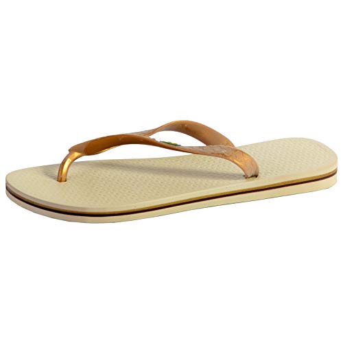 Ipanema Damen CLAS Brasil II FEM Flipflop, Beige/Gold, 37 EU von Ipanema