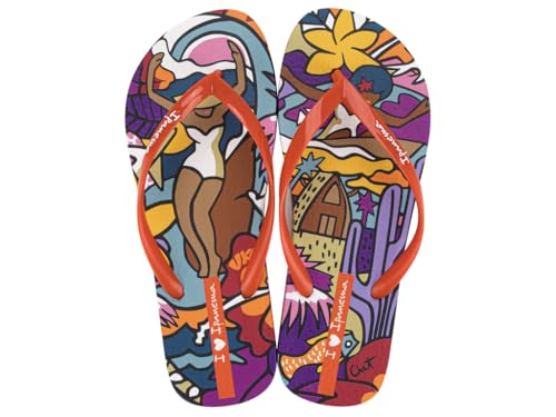 Ipanema Damen Graffiti Iv Fem Flipflop, Blau/Gelb, 38 EU von Ipanema