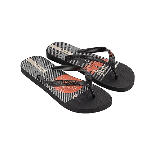 Ipanema Herren Summer IV AD Flipflop, Black/ORANGE/BEIGE, 38 EU von Ipanema