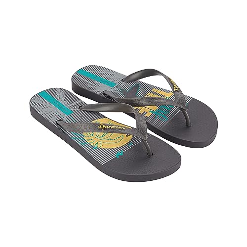 Ipanema Herren Summer IV AD Flipflop, Grey/Yellow/Blue, 37 EU von Ipanema