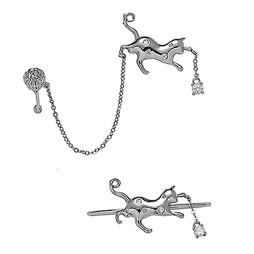 1 Satz Kreatives Katzenohrringe Teiliges Non Piercing Ohr Clip Alloy Ear Wrap für Cosplay Fashion Accessory für Besondere Anlässe von Ipetboom