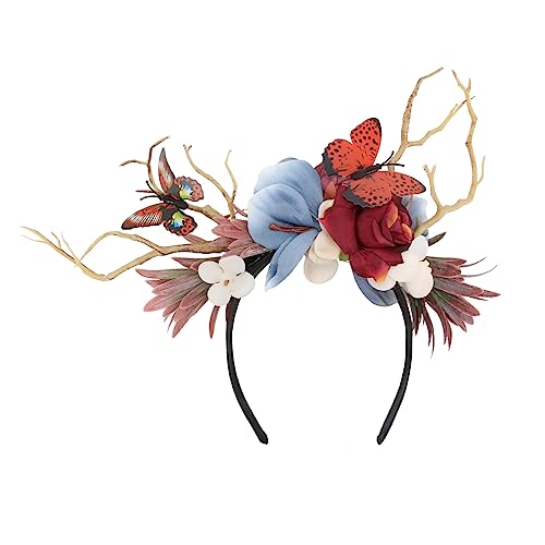 Ipetboom Weihnachts-stirnband Mit Blumen- Und Hirschmotiv Geweih-stirnbänder Für Damen Stirnband Weihnachts-kopfbedeckung Zufälliger Stil von Ipetboom