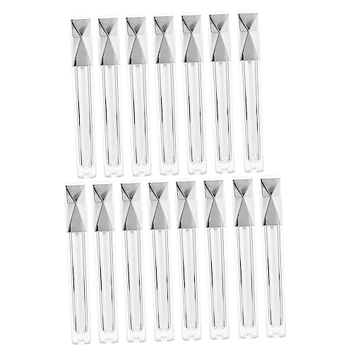 Ipetboom 15stücke Klare Leere Lippenstift Und Lip Balm-behälter Wiederverwendbare Lipgloss-röhrchen Für -make-up Transparente Tuben Mit Triangel-silberkappe von Ipetboom