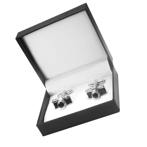 2 Paare Kameraförmige Manschettenknöpfe für Herren Stilvolle Cufflinks mit Box für Hochzeiten Formelle Anlässe Business Outfits Hochwertiges Design für Eleganten Auftritt von Ipetboom