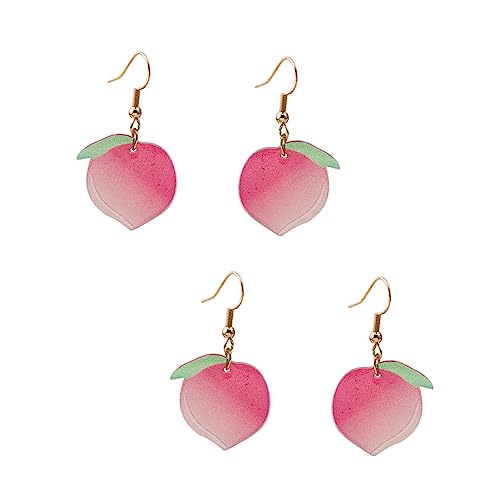 2 Paare Ohrringe für Damen Wasserpfirsich Style Kreative Ohrringe Perfektes Accessoire für Partys Vielseitig von Ipetboom