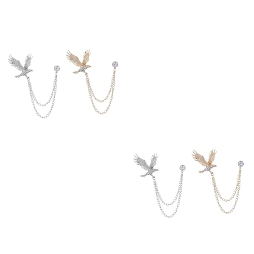 2 Sätze Anstecknadel Herren Brosche Im Adlerdesign Mit Quaste Anzugzubehör Für Festliche Anlässe Für Hemdkragen Jacken Modeaccessoires 2 Stücke * 2 von Ipetboom