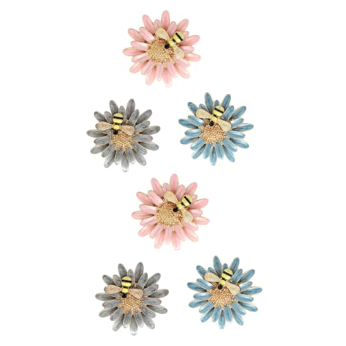 2 Sätze Biene Brosche Stifte Bienenpflaster Honig Brosche Broschennadel Daisy-pin-emaille Biene Und Gänseblümchennadel Emaille-schmuck Für Damen Legierungsmaterial 3 Stück * 2 von Ipetboom