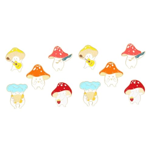 2 Sätze Kleine Pilzbrosche Pilzdekoration Süße Pilznadel Pilzstift Cartoon-pilz-brosche Pins Für Rucksäcke Süße Pins Für Taschen Exquisites Broschendekor Legierung 5 Stücke * 2 von Ipetboom