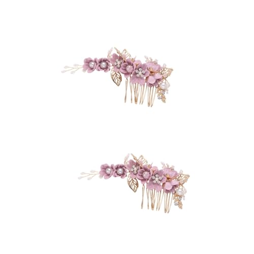 2 Stk Braut Haarspange Haarschmuck Für Frauen Partyhut-kronen Vintage Haarspangen Für Die Braut Haarschmuck Für Damen Goldene Haarspangen Tiara Violett Kleid Kamm Bankett von Ipetboom