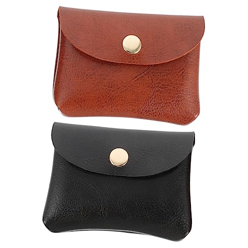 2 Stück Münzbrieftasche Mini -Tasche Taschen tragbare Kleingeldbörse Dienstprogramm Geldbeutel Münze schlank Aufbewahrungstasche Mehrzweck-Geldbörsen Beutel für Haargummis Pu von Ipetboom