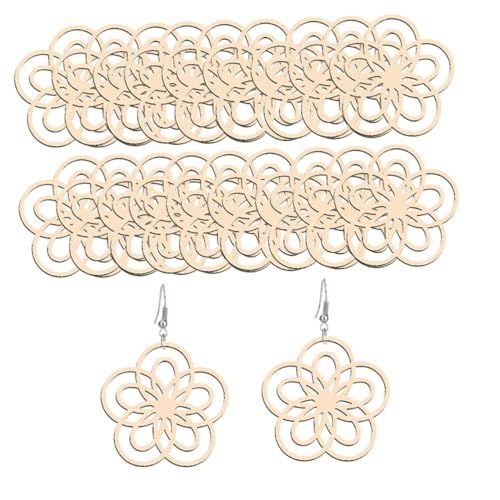 Ipetboom 20stücke Beige Holzanhänger Hohle Ohrringe Holzohrhänger Lässiger Schmuck Party-ohrschmuck Für Frauen Und Mädchen von Ipetboom