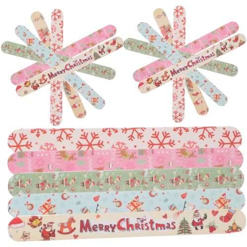 24 Stück Weihnachtliche Nagelfeilen Bunte Nagelpuffer Doppelseitige Emory-Boards Mini-Emory-Feile Für Frauen Und Mädchen Die Fingernägel Formen von Ipetboom